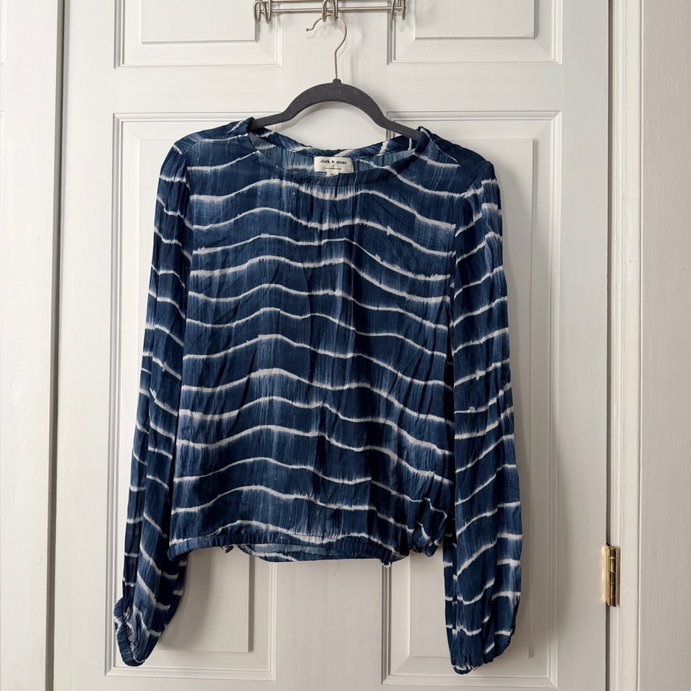 Cloth & Stone Indigo Tie-Dye Top